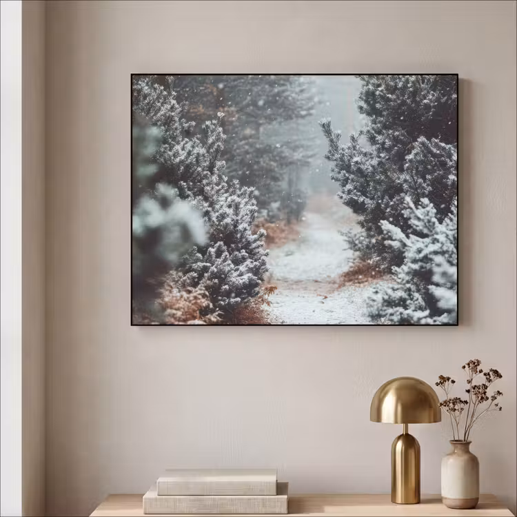 Art Frame - Bos - Winter - Bomen - Natuur - Pad - Sneeuw — 5