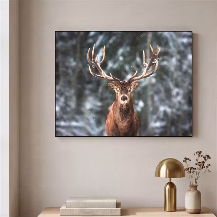 Art Frame - Hert - Winter - Sneeuw - Bos - Natuur - Dier — 5