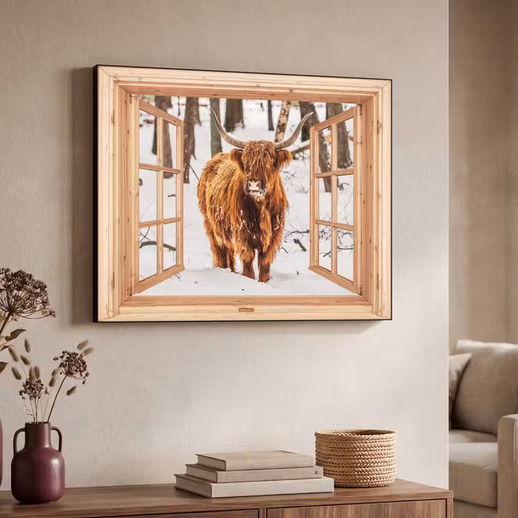 Art Frame - Schotse Hooglander - Winter - Landschap - Natuur - Dieren - Doorkijk — 7
