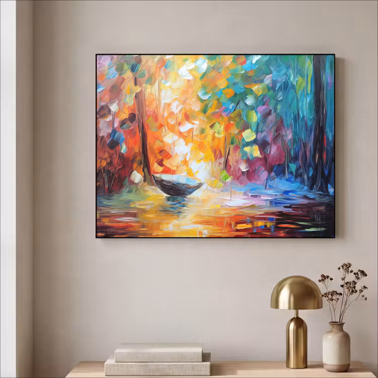 Art Frame - Kleurrijk - Olieverf - Water - Boot — 5