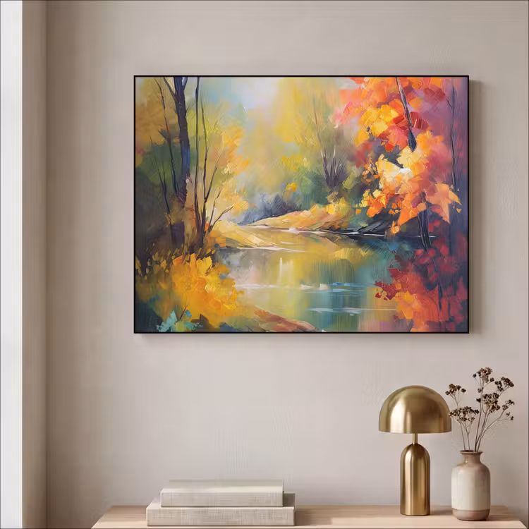 Art Frame - Landschap - Olieverf - Rivier - Kleurrijk — 5