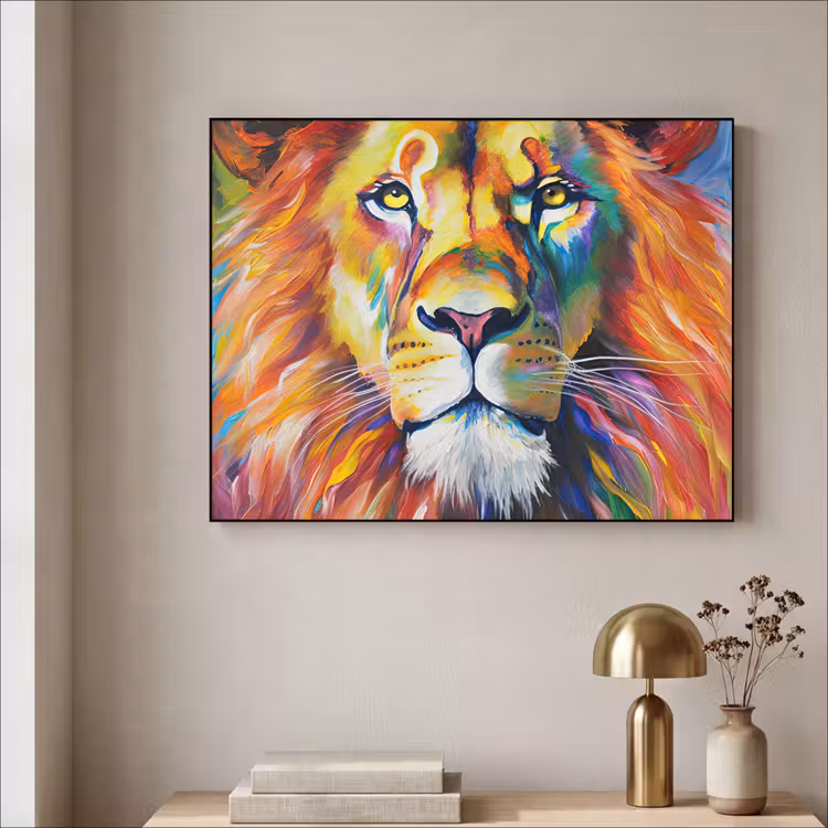 Art Frame - Leeuw - Olieverf - Kunst - Dieren — 5