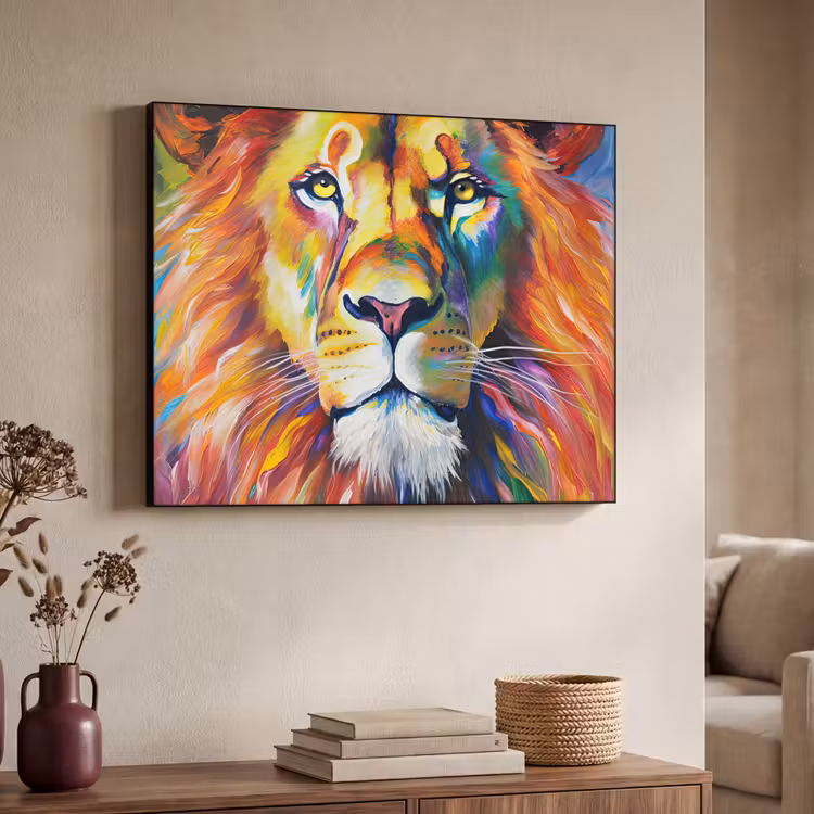 Art Frame - Leeuw - Olieverf - Kunst - Dieren — 7