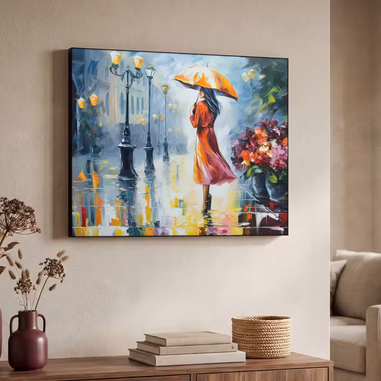 Art Frame - Olieverf - Paraplu - Vrouw - Straat - Kunst — 7
