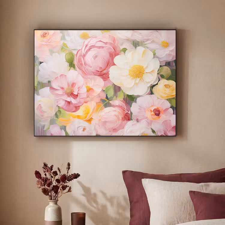 Art Frame - Bloemen - Roze - Botanisch - Kunst - Acrylverf — 3