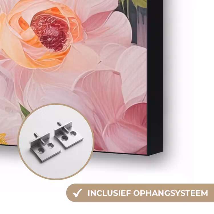 Art Frame - Bloemen - Roze - Botanisch - Kunst - Acrylverf — 6