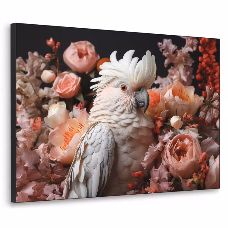 Art Frame - Kaketoe - Dier - Natuur - Botanisch - Bloemen - Roze — 1