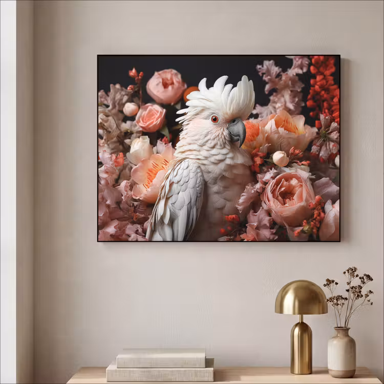 Art Frame - Kaketoe - Dier - Natuur - Botanisch - Bloemen - Roze — 5