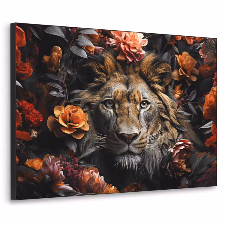 Art Frame - Leeuw - Dier - Natuur - Bloemen - Botanisch — 1