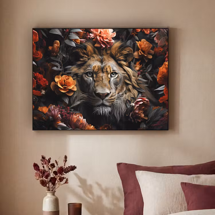 Art Frame - Leeuw - Dier - Natuur - Bloemen - Botanisch — 3