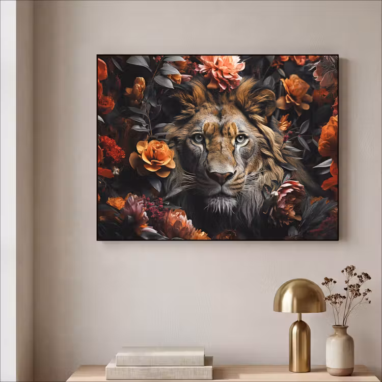 Art Frame - Leeuw - Dier - Natuur - Bloemen - Botanisch — 5