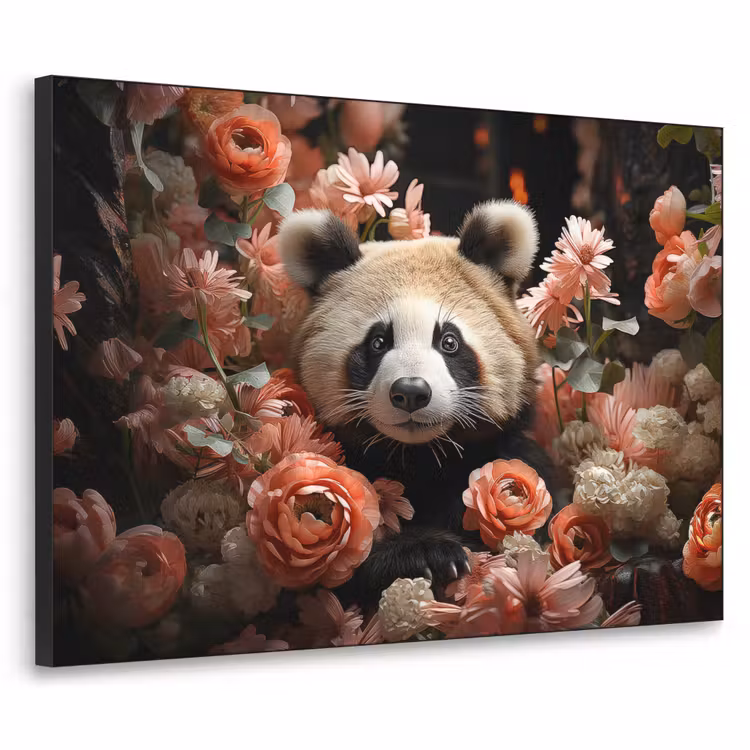 Art Frame - Panda - Dier - Bloemen - Natuur - Botanisch — 1