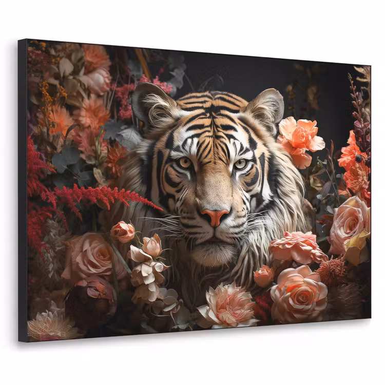 Art Frame - Tijger - Dier - Natuur - Bloemen - Botanisch — 1