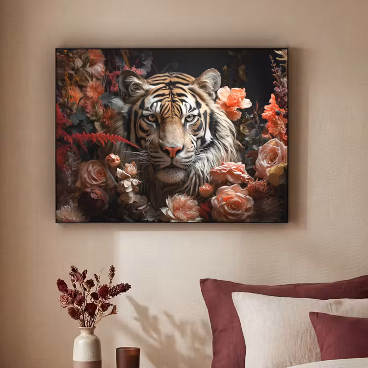 Art Frame - Tijger - Dier - Natuur - Bloemen - Botanisch — 3