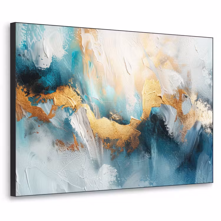 Art Frame - Abstract - Kunst - Gold - Blauw — 1