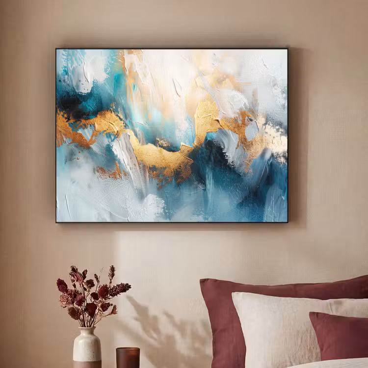 Art Frame - Abstract - Kunst - Gold - Blauw — 3