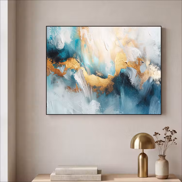 Art Frame - Abstract - Kunst - Gold - Blauw — 5