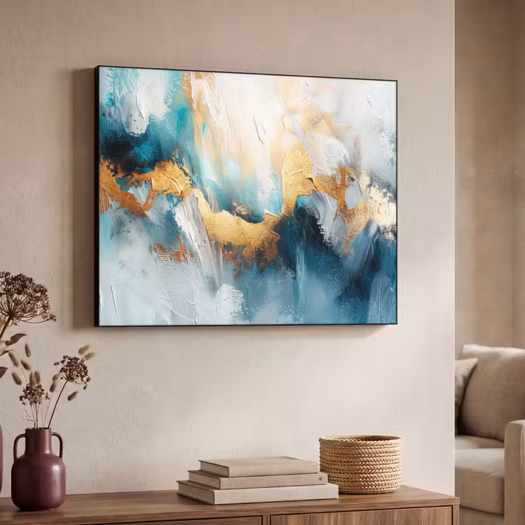 Art Frame - Abstract - Kunst - Gold - Blauw — 7
