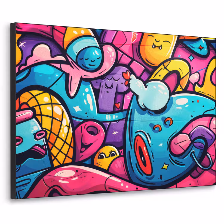 Art Frame - Abstract - Neon - Design - Kleurrijk - Graffiti — 1