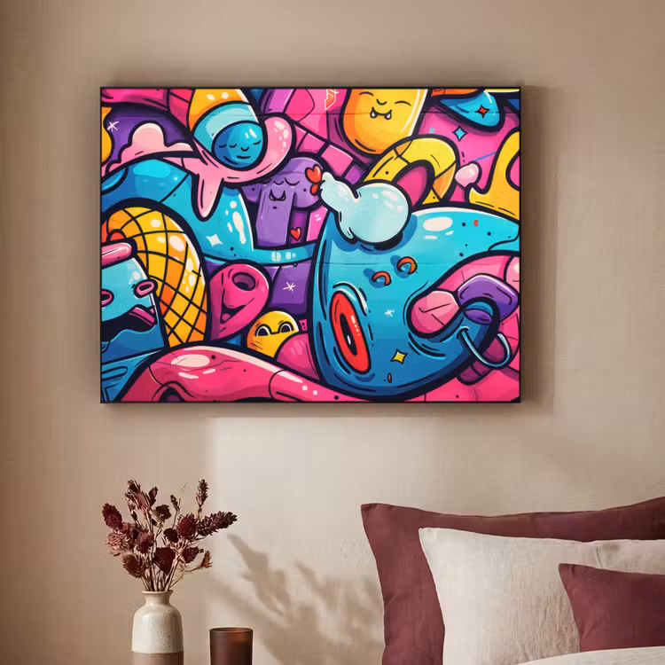 Art Frame - Abstract - Neon - Design - Kleurrijk - Graffiti — 3