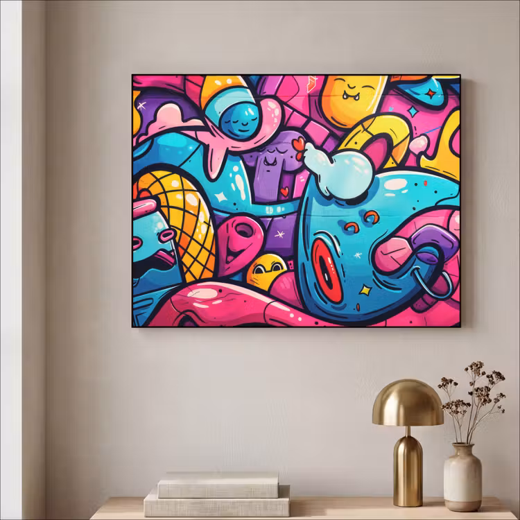 Art Frame - Abstract - Neon - Design - Kleurrijk - Graffiti — 5