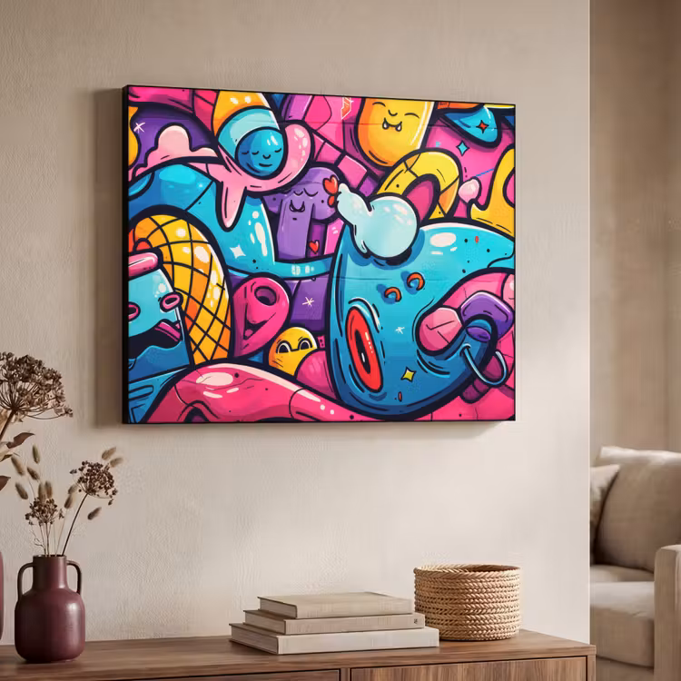 Art Frame - Abstract - Neon - Design - Kleurrijk - Graffiti — 7