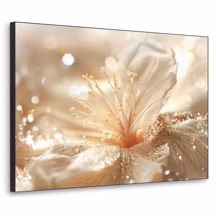 Art Frame - Bloem - Wit - Glitter - Goud - Modern — 1