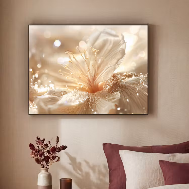 Art Frame - Bloem - Wit - Glitter - Goud - Modern — 3