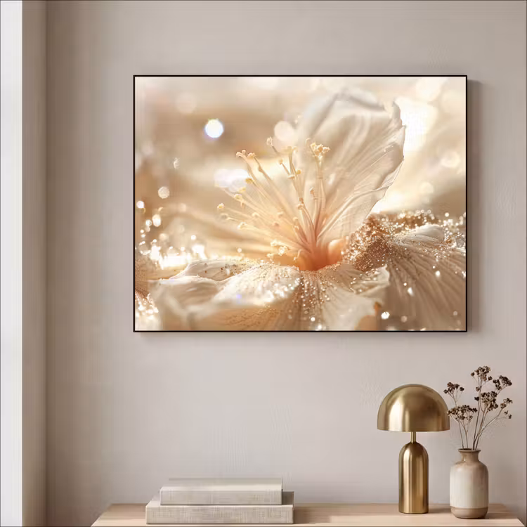 Art Frame - Bloem - Wit - Glitter - Goud - Modern — 5