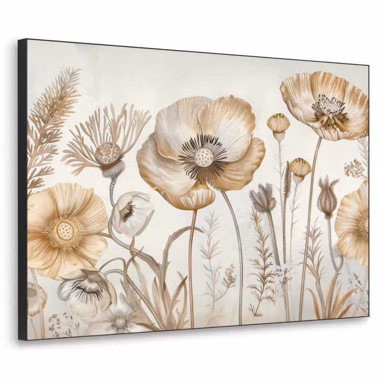 Art Frame - Bloemen - Beige - Natuur - Illustratie — 1