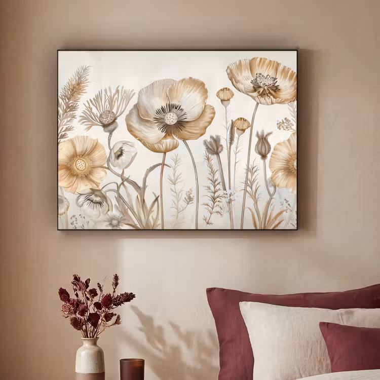 Art Frame - Bloemen - Beige - Natuur - Illustratie — 3
