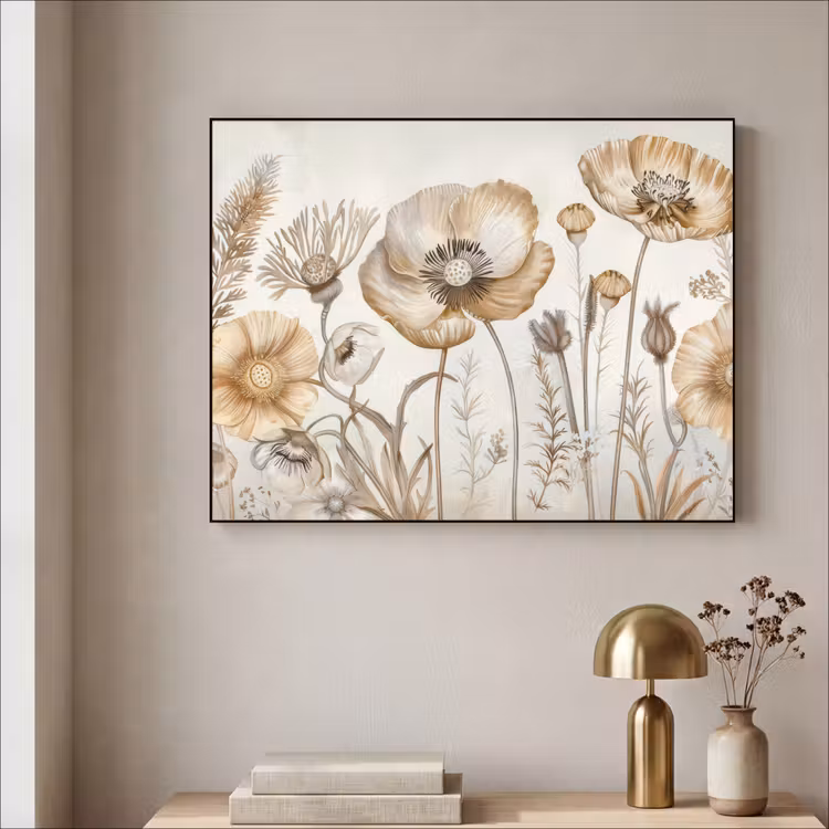 Art Frame - Bloemen - Beige - Natuur - Illustratie — 5