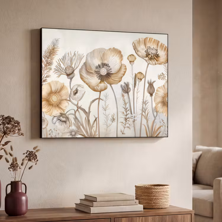 Art Frame - Bloemen - Beige - Natuur - Illustratie — 7