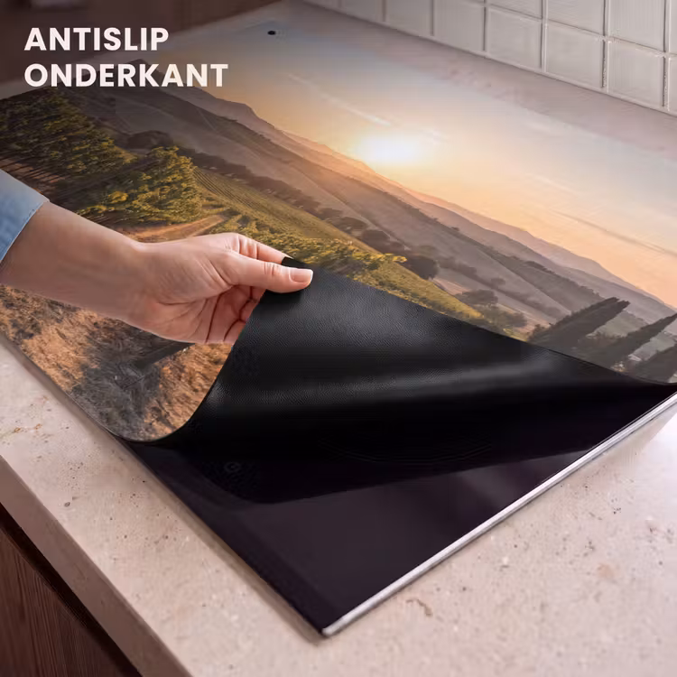 Inductie beschermer en spatscherm (2in1) - Wijngaard - Zonsondergang - Landschap — 4