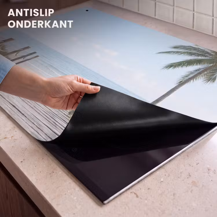 Inductie beschermer en spatscherm (2in1) - Palmbomen - Pad - Horizon — 4