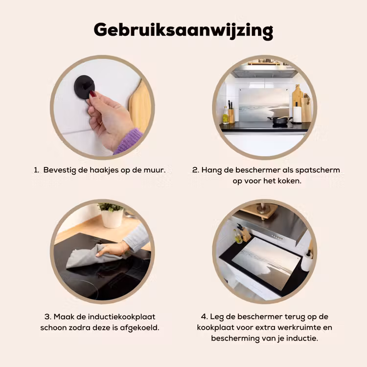 Inductie beschermer en spatscherm (2in1) - Kustlijn - Strand - Oceaan — 6