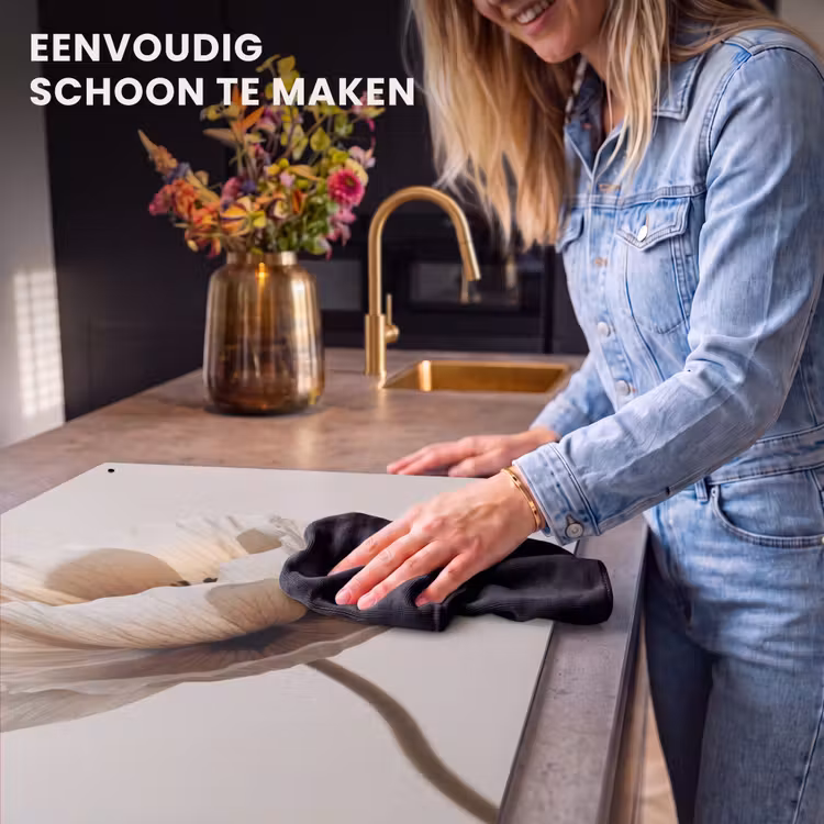 Inductie beschermer en spatscherm (2in1) - Bloem - Beige - Crème — 5