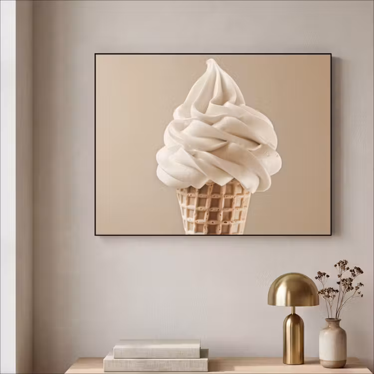 Art Frame - IJs - Softijs - Romig - Hoorntje - Beige — 5