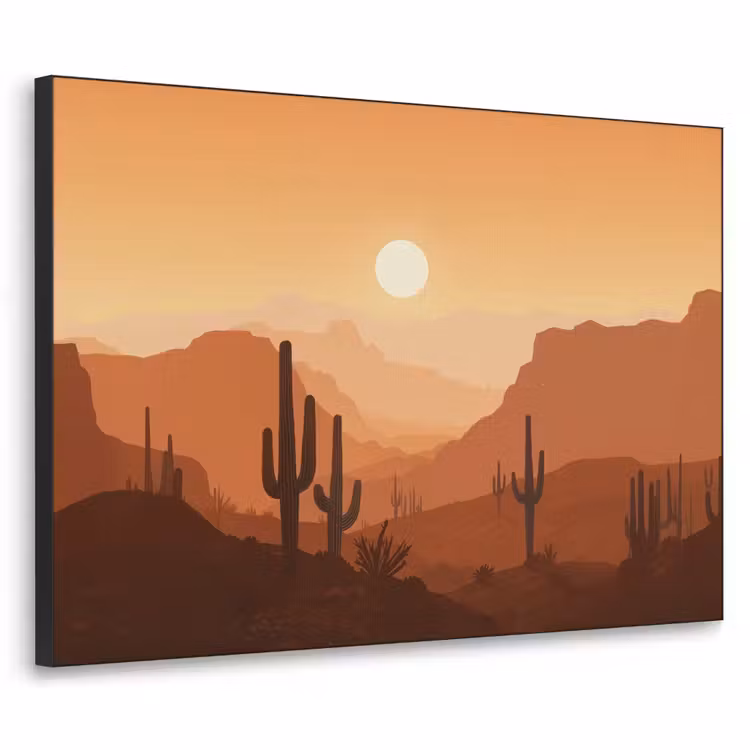 Art Frame - Landschap - Woestijn - Cactussen - Zon — 1