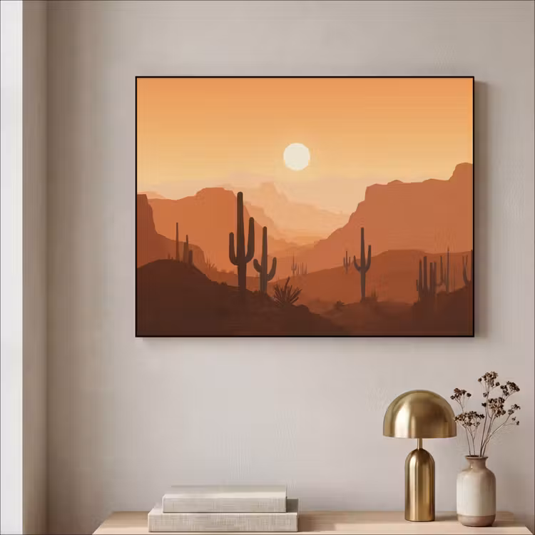 Art Frame - Landschap - Woestijn - Cactussen - Zon — 5
