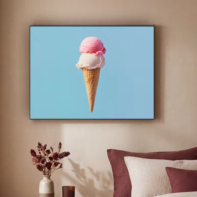 Art Frame - Bolletjes - Schepijs - Hoorntje - Blauw — 3