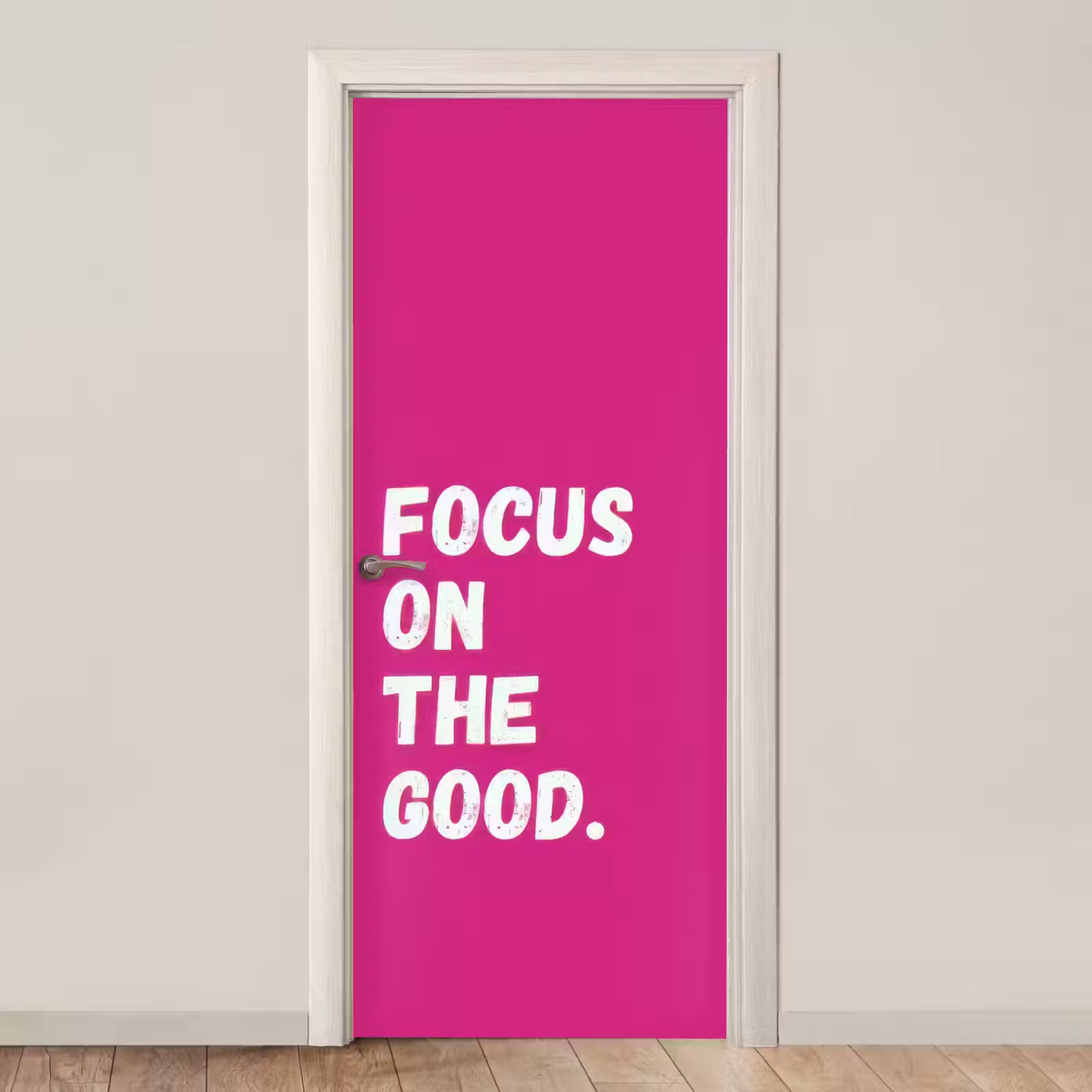 Deursticker - Focus on the good - Roze - Simple — 1