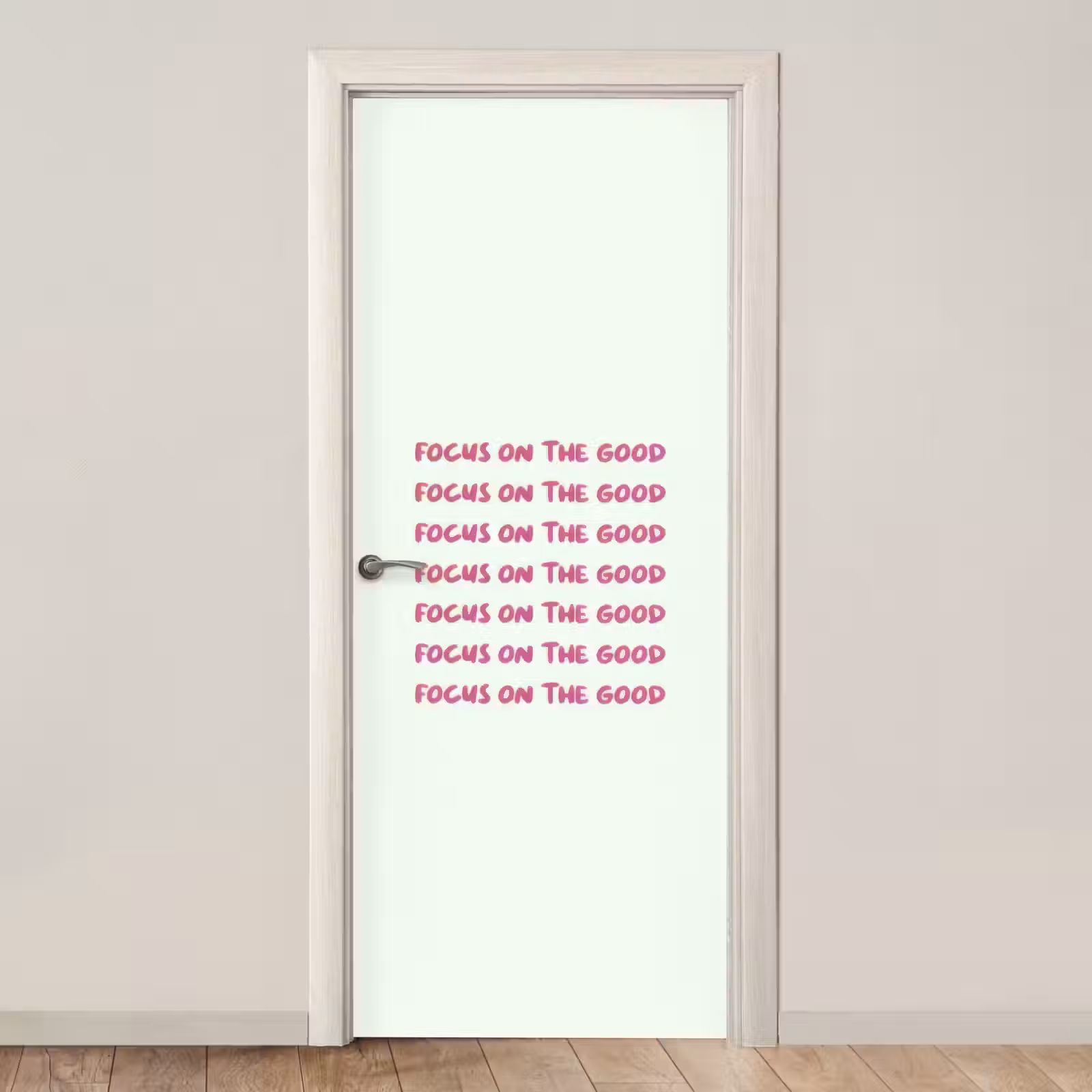 Deursticker - Focus on the good - Roze — 1