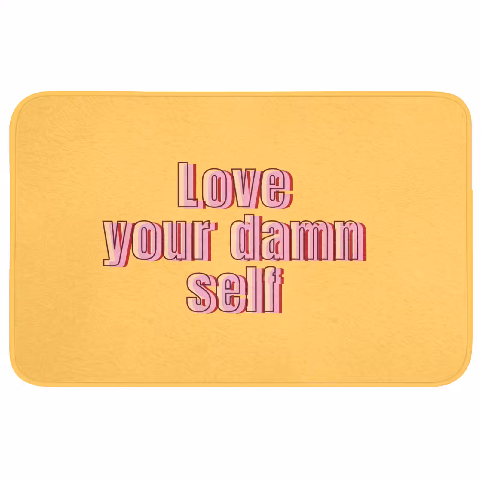 Badmat - Love yourself - Roze - Geel — 1