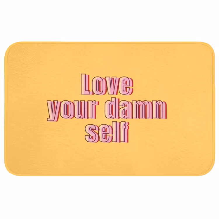 Badmat - Love yourself - Roze - Geel — 1