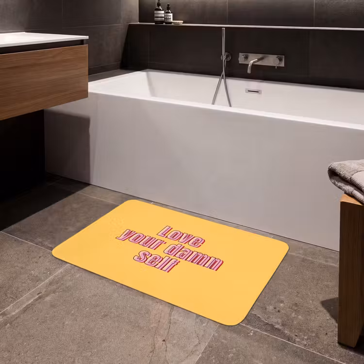 Badmat - Love yourself - Roze - Geel — 4