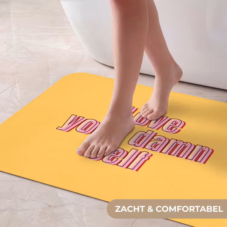 Badmat - Love yourself - Roze - Geel — 5