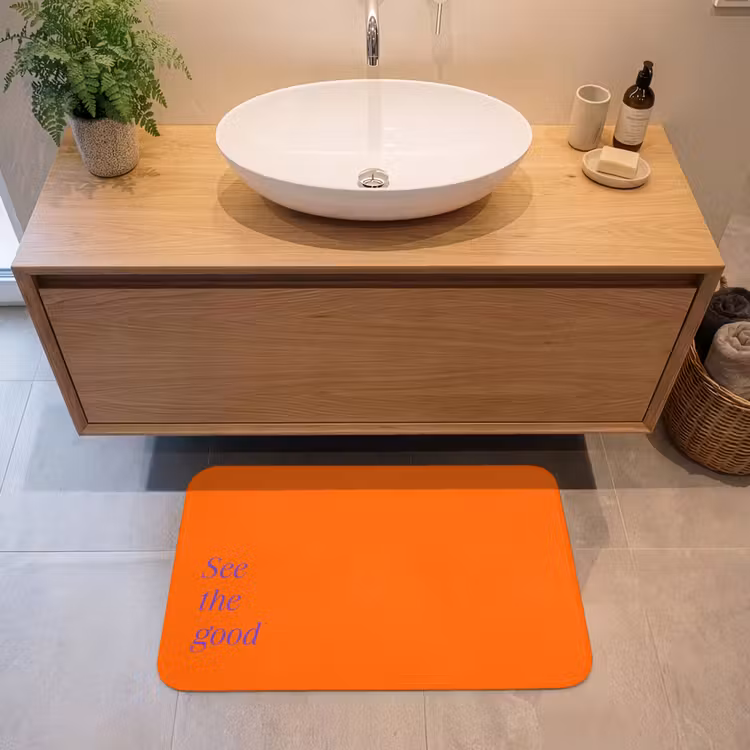 Badmat - See te good - Paars - Oranje — 2