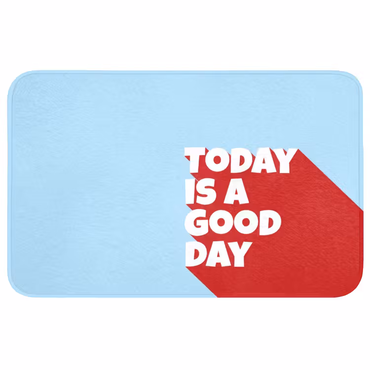 Badmat - Today is a good day - Rood - lichtblauw — 1