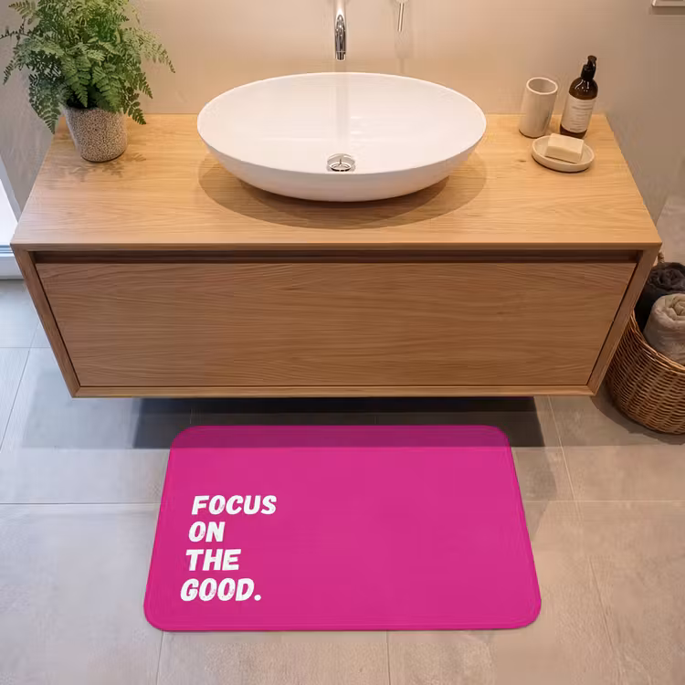 Badmat - Focus on the good - Roze - Simple — 2